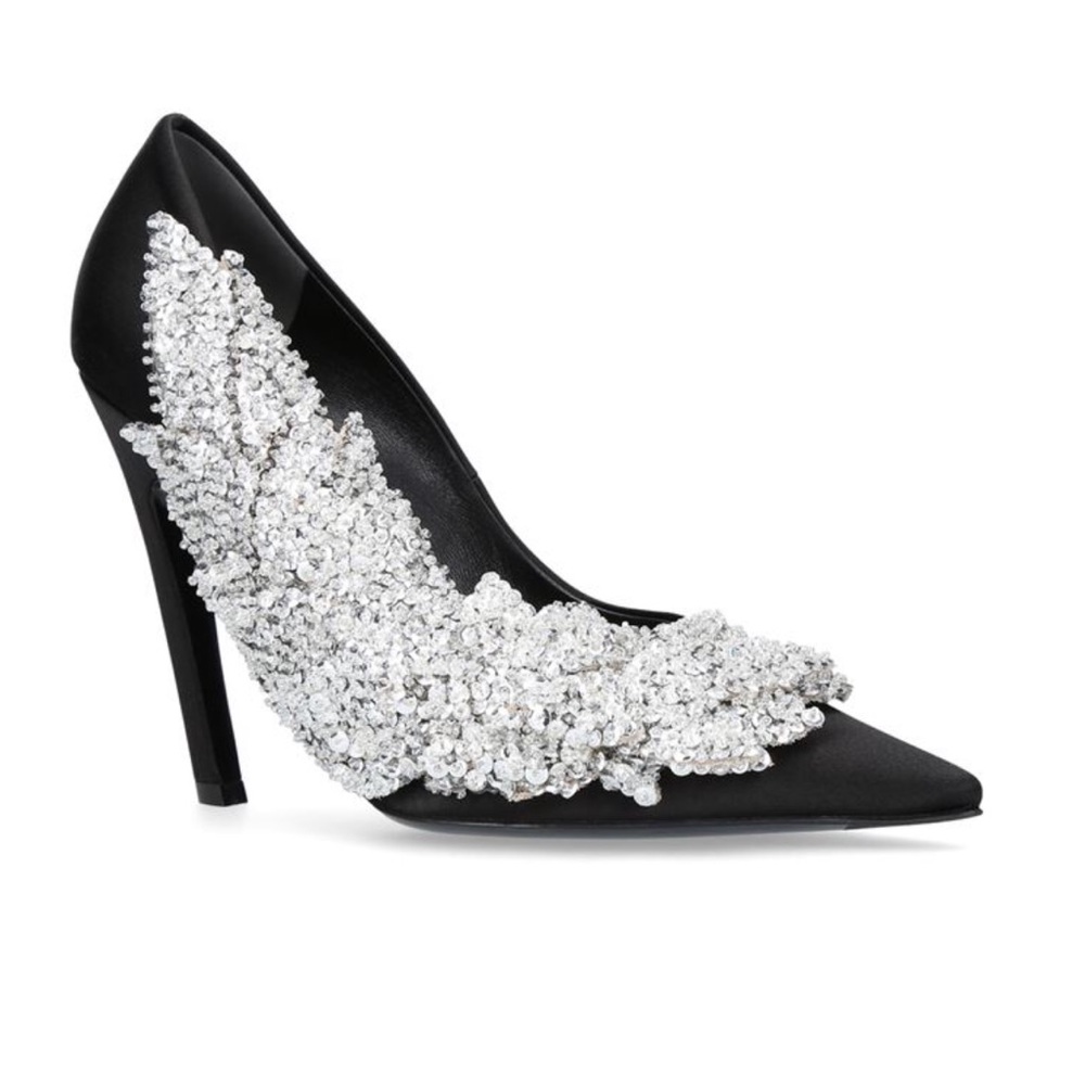 Balenciaga Crystal-Embellished Satin Pump